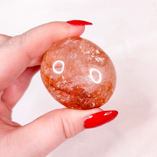 Fire Quartz Palmstone | D