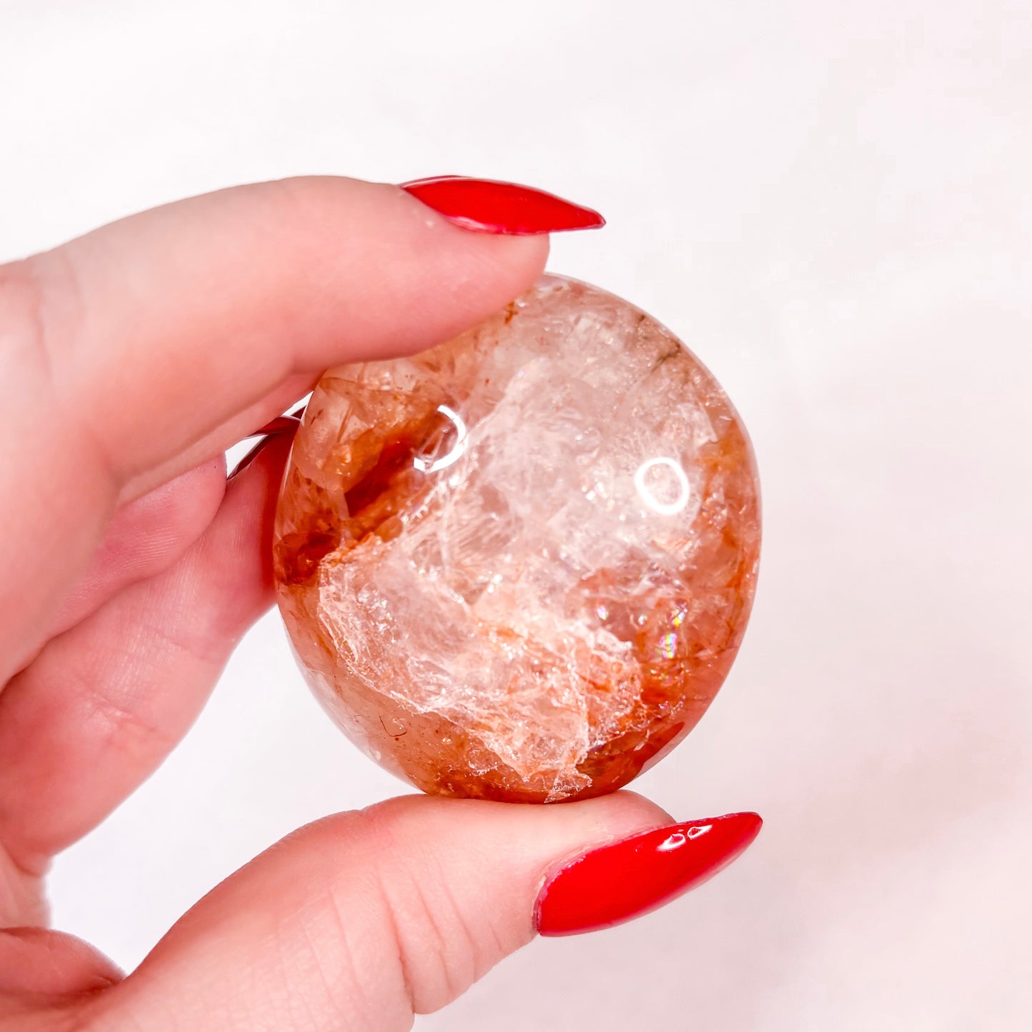 Fire Quartz Palmstone | C