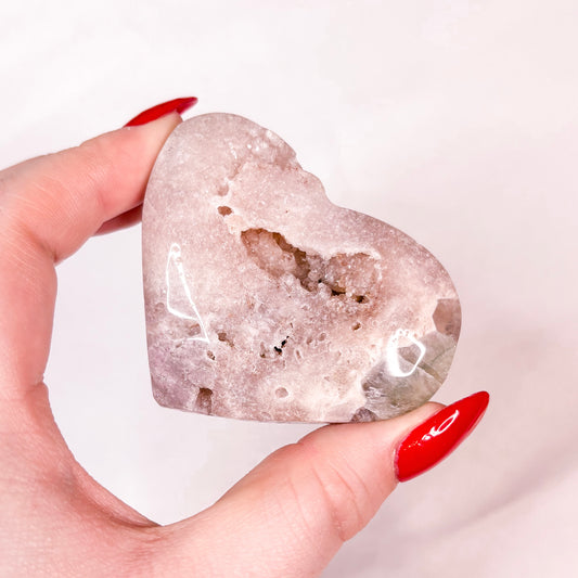 Pink Amethyst Heart | Free Stand Included