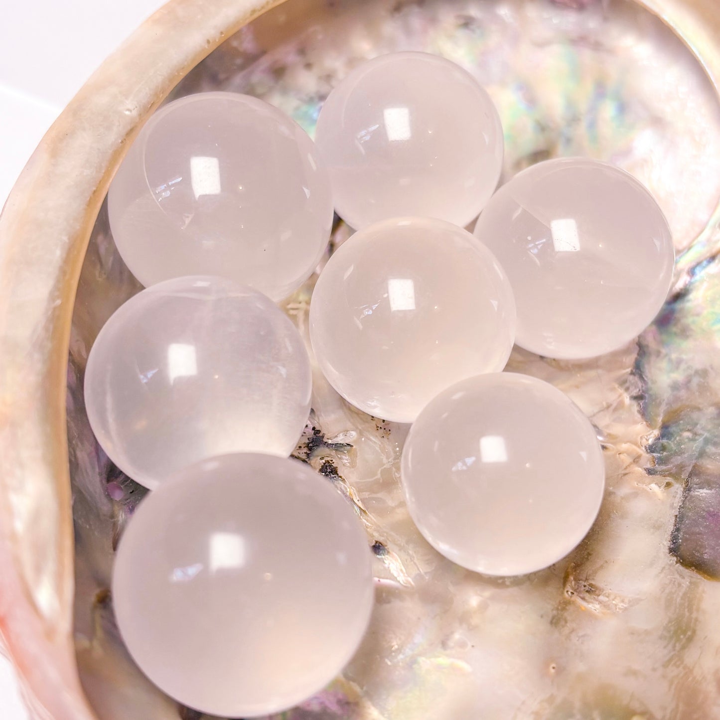 Girasol Rose Quartz Mini Spheres | High Quality with Asterisms