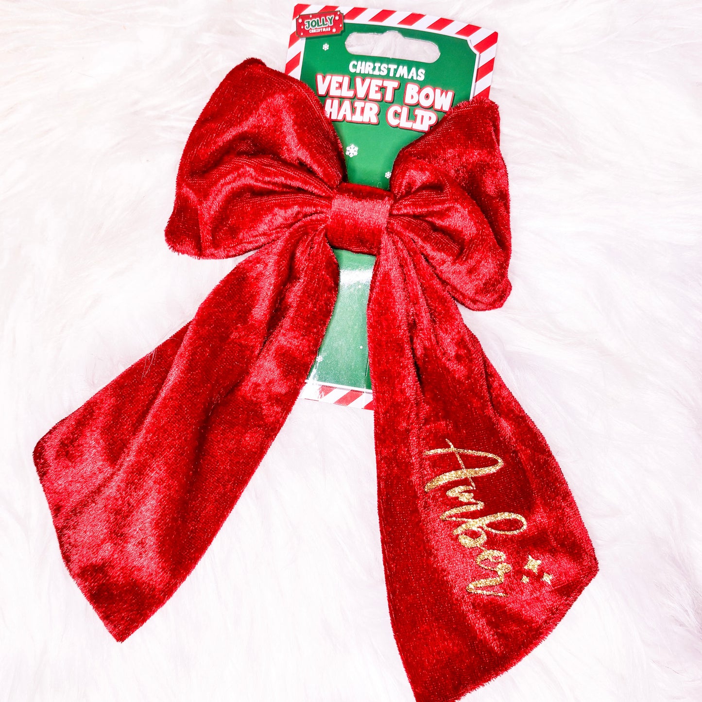 XL Red Velvet Christmas Hair Bow | Customisable