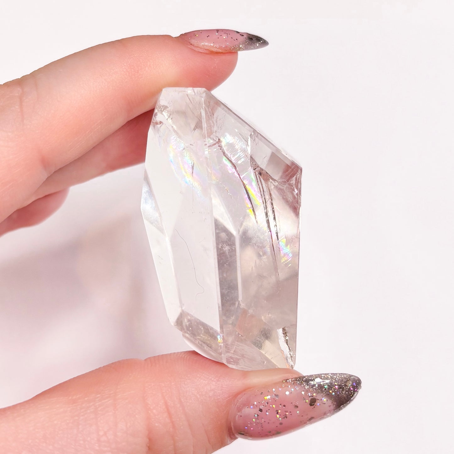 Clear Quartz Faceted Freeform | C