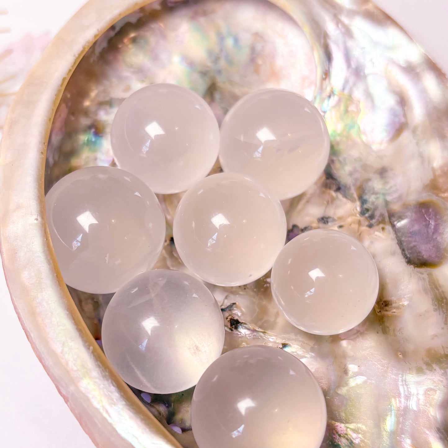 Girasol Rose Quartz Mini Spheres | High Quality with Asterisms