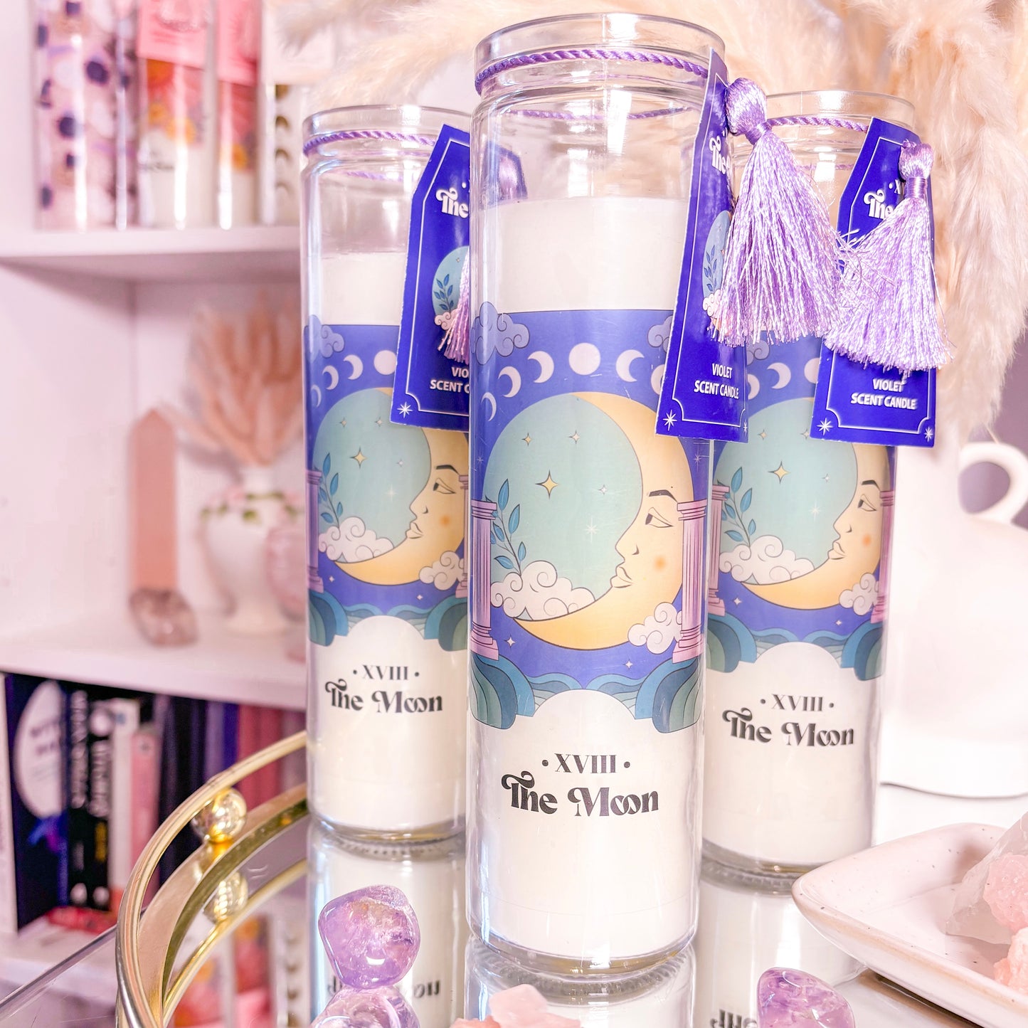 ‘The Moon’ Violet Tube Candle