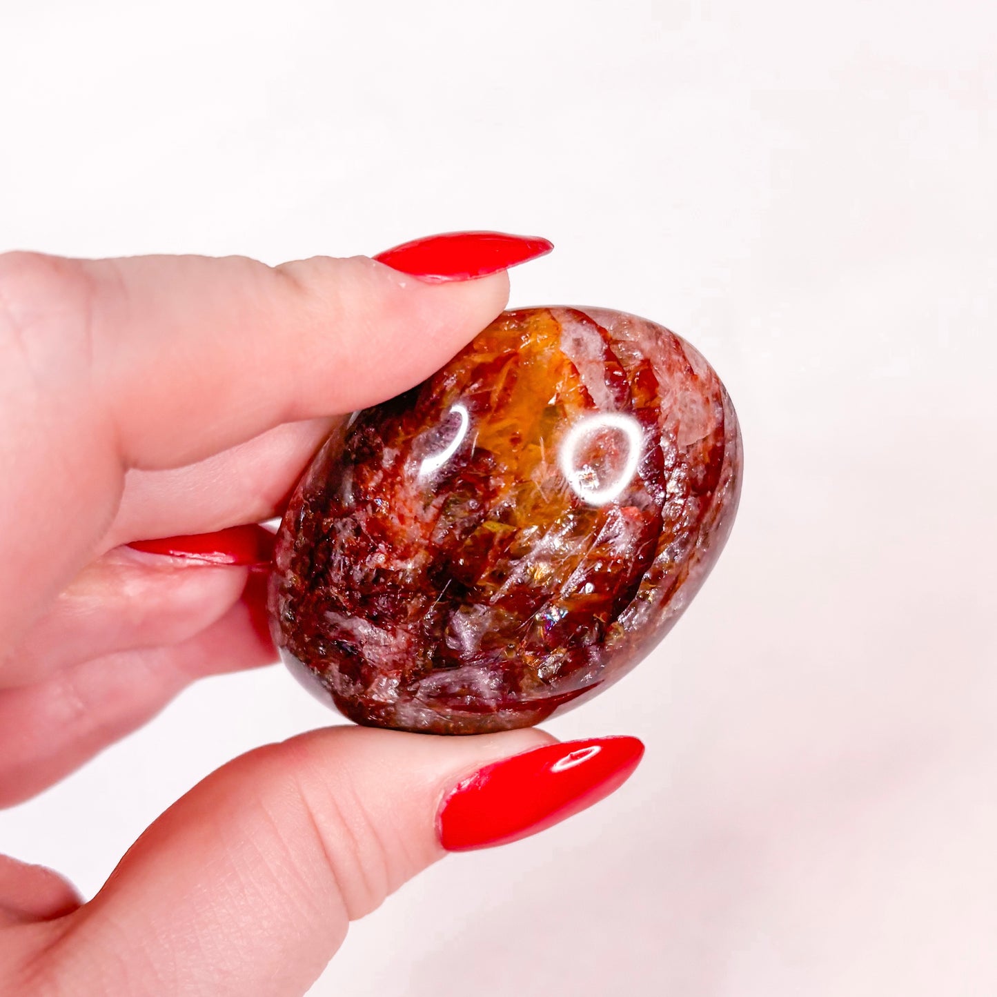 Fire Quartz Palmstone | B