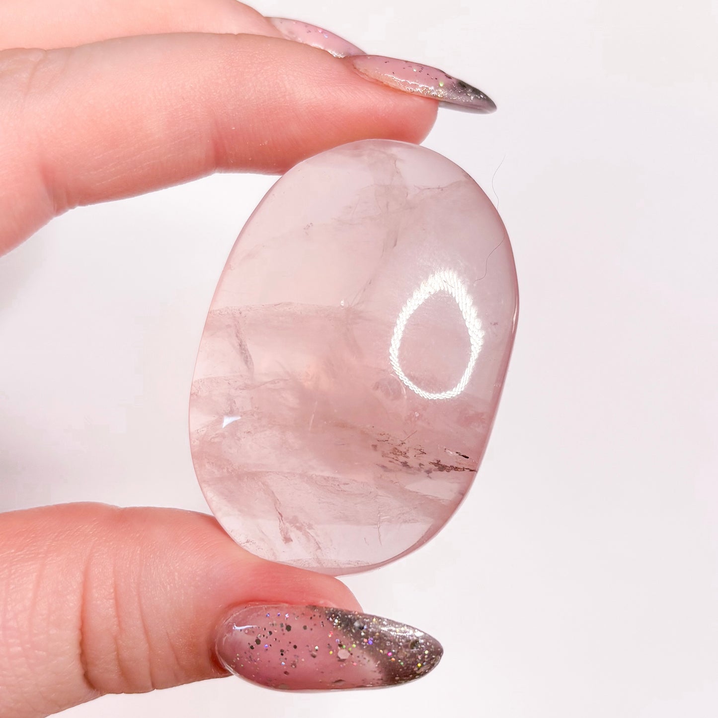 Rose Quartz Palm Stone | C