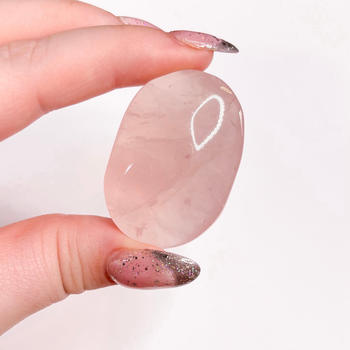 Rose Quartz Palm Stone | B