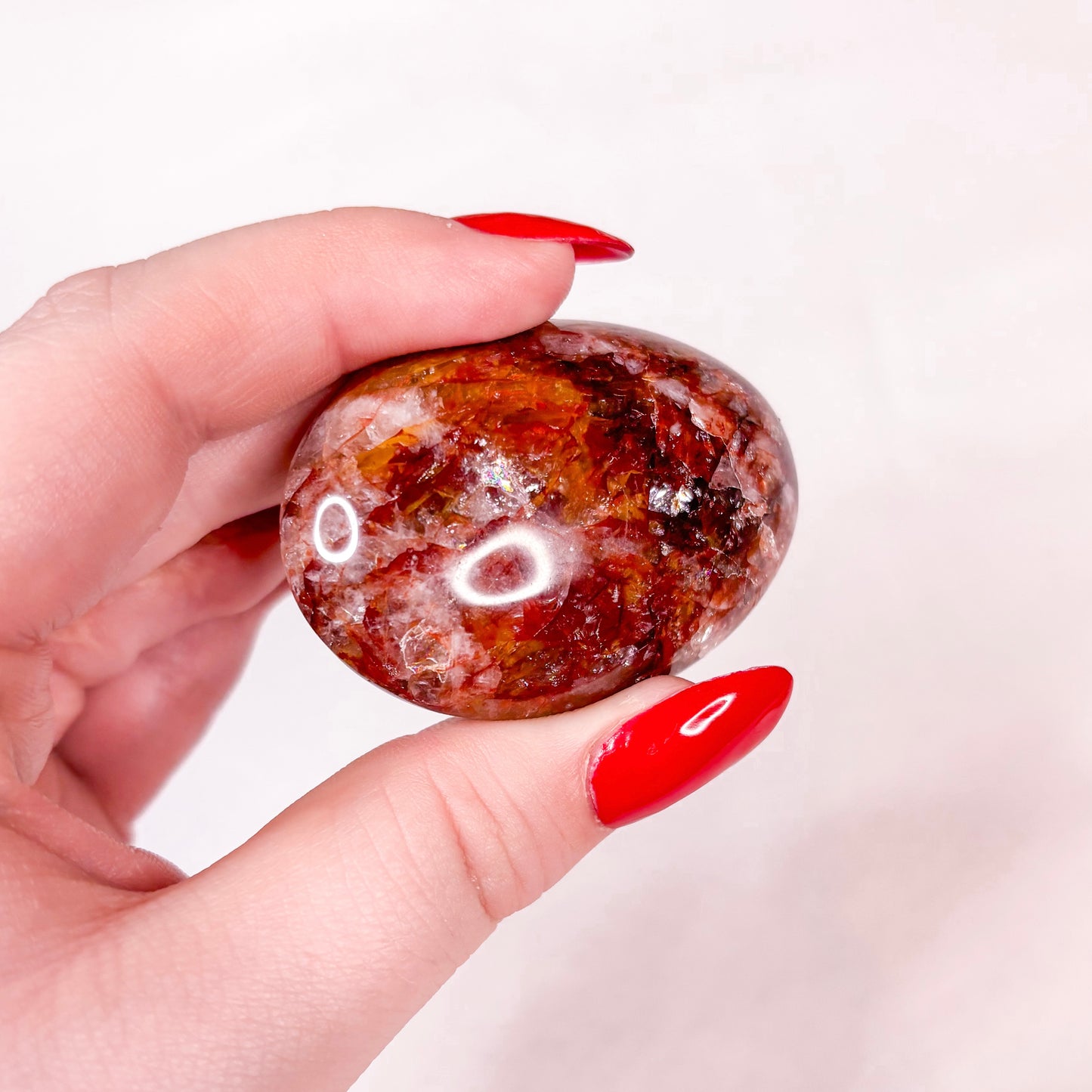 Fire Quartz Palmstone | C